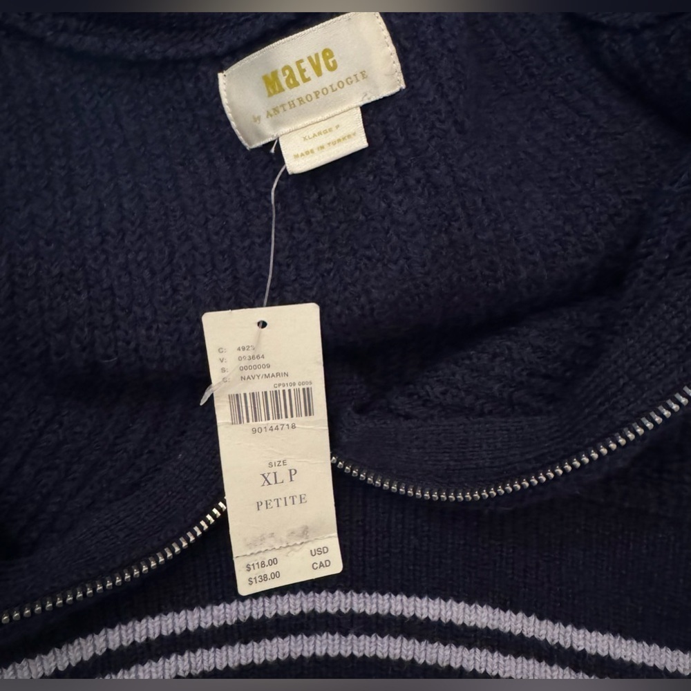 NWT Size XLP - Maeve Quarter-Zip Sweater Tee - Picture 16 of 16